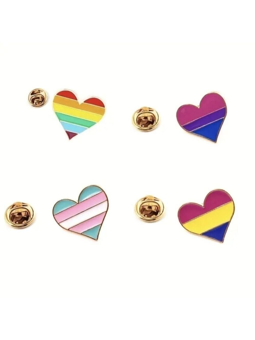 🌈 PIN Rainbow & Bi & Pan Heart.    (sold individually)
